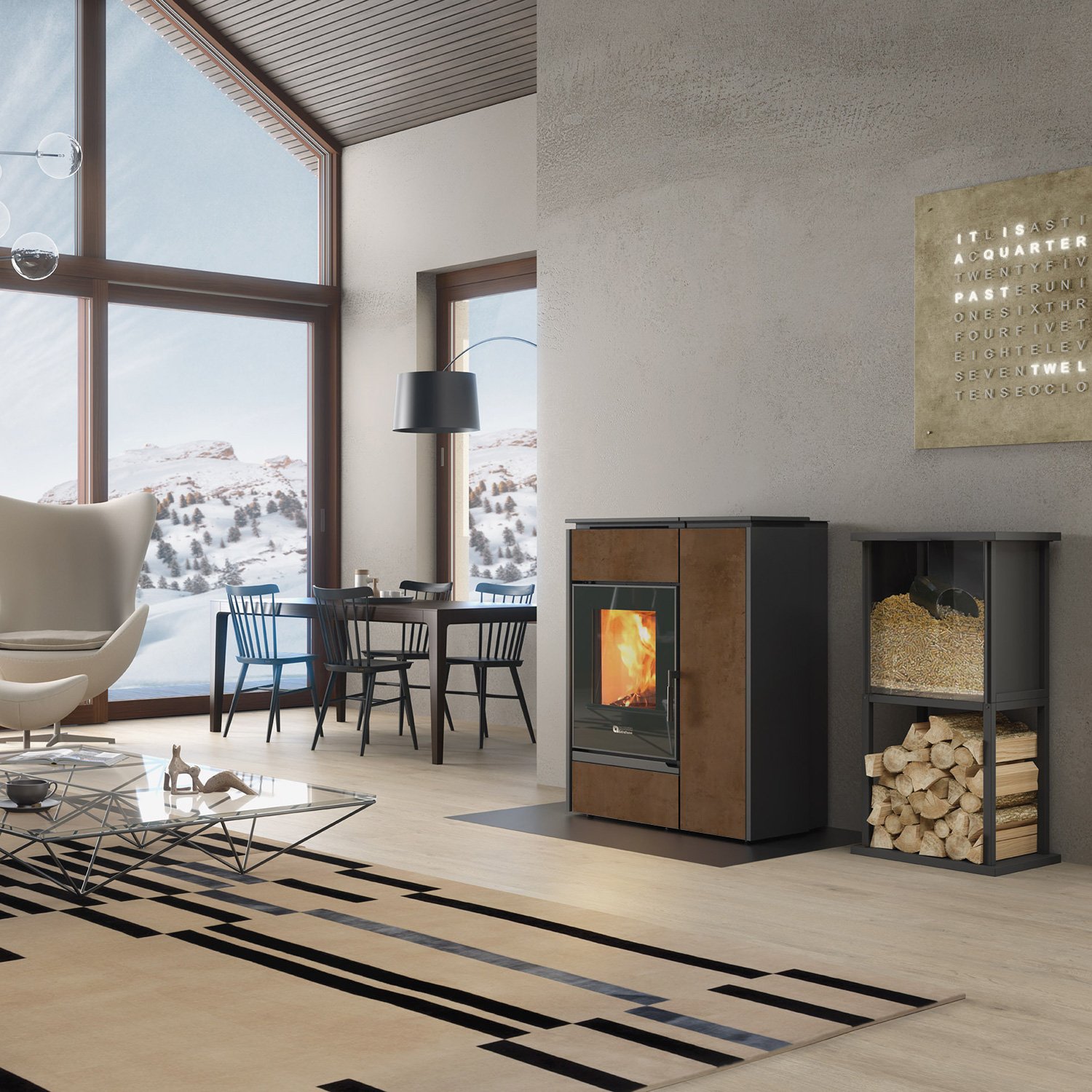 Extraflame Evolution Line Margaret Hybridofen Gres Corten – Bild 3