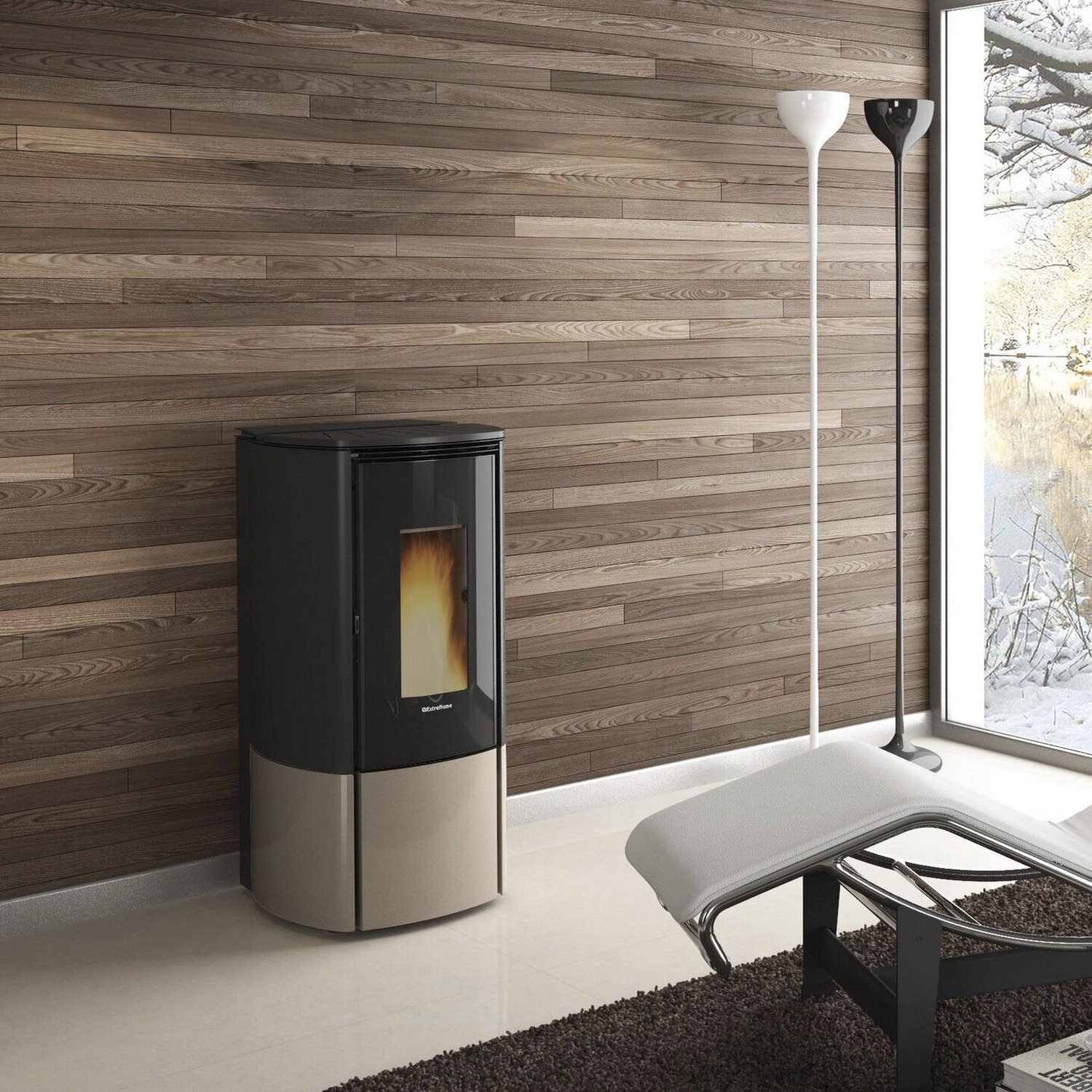 Extraflame Katia 11 Pelletofen Evolution Line taubengrau 2026 – Bild 4