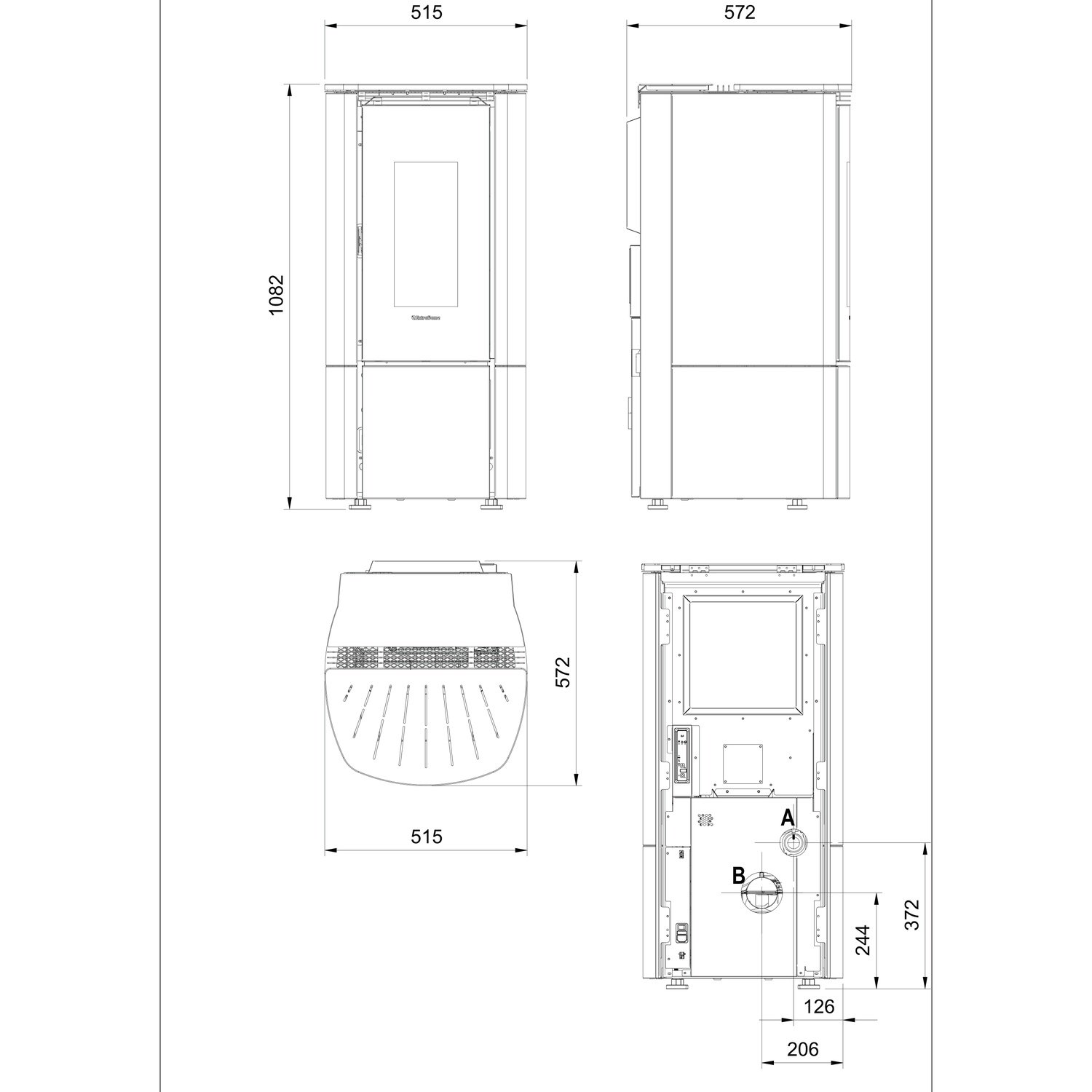 Extraflame Katia 11 Pelletofen Evolution Line taubengrau 2026 – Bild 5