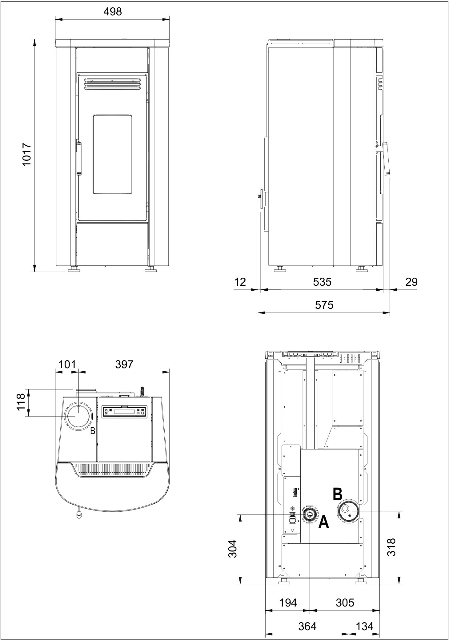 Extraflame KLAUDIA 5.0 EVO Pelletofen schwarz – Bild 6