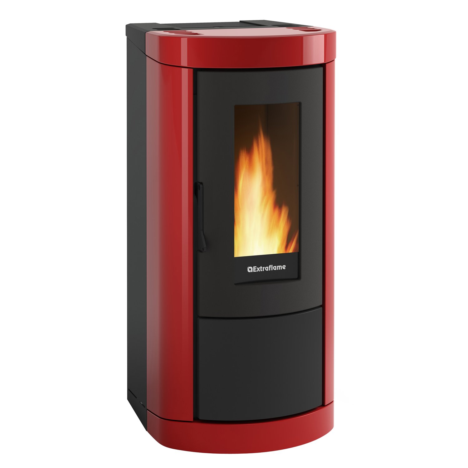 Extraflame Evolution Line Mietta Evo 16 Pelletofen Stahl bordeaux – Bild 2