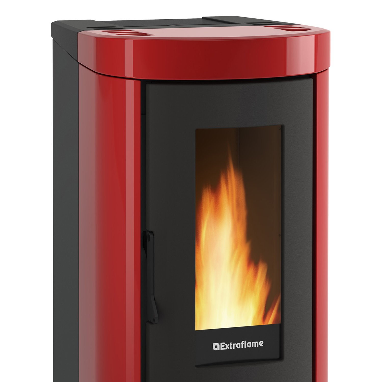 Extraflame Evolution Line Mietta Evo 16 Pelletofen Stahl bordeaux – Bild 3