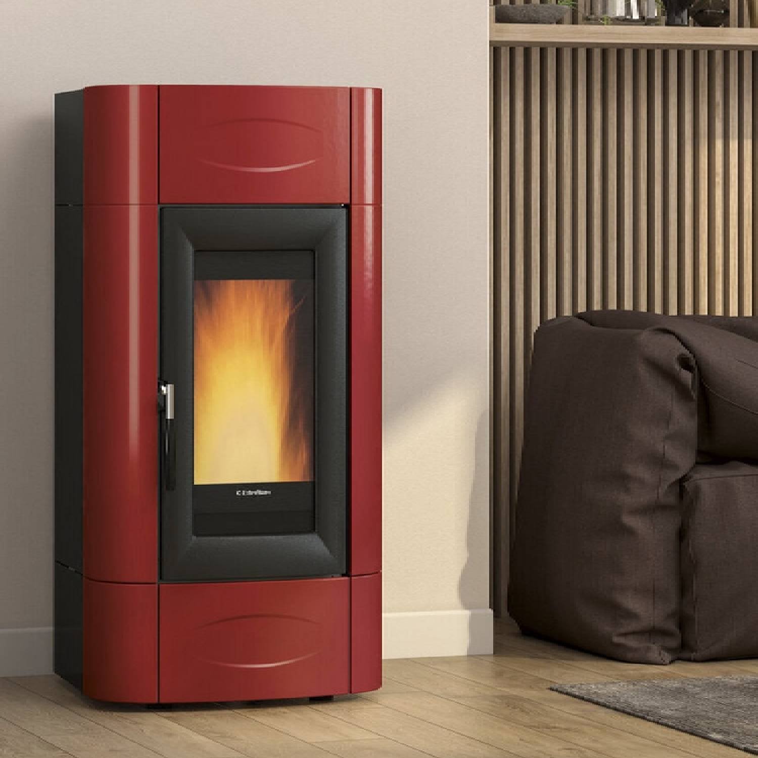 Extraflame ISIDORA IDRO H23 5.0 EVO - Bordeauxrot wassergeführter Pelletofen EVOLUTION LINE