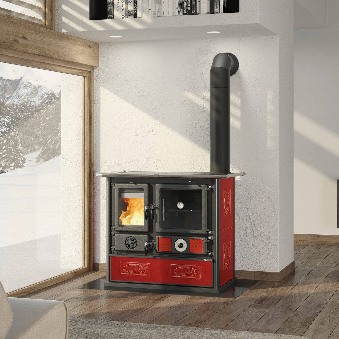 La Nordica Termorosa DSA Lean wasserführender Küchenofen Liberty Bordeaux – Bild 3