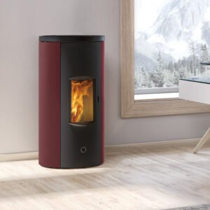 EK63 Like 90+ Evo Pelletofen Stahl bordeaux RR hinten
