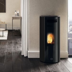 EK63 Spy 110+ Evo Pelletofen Stahl schwarz RR hinten
