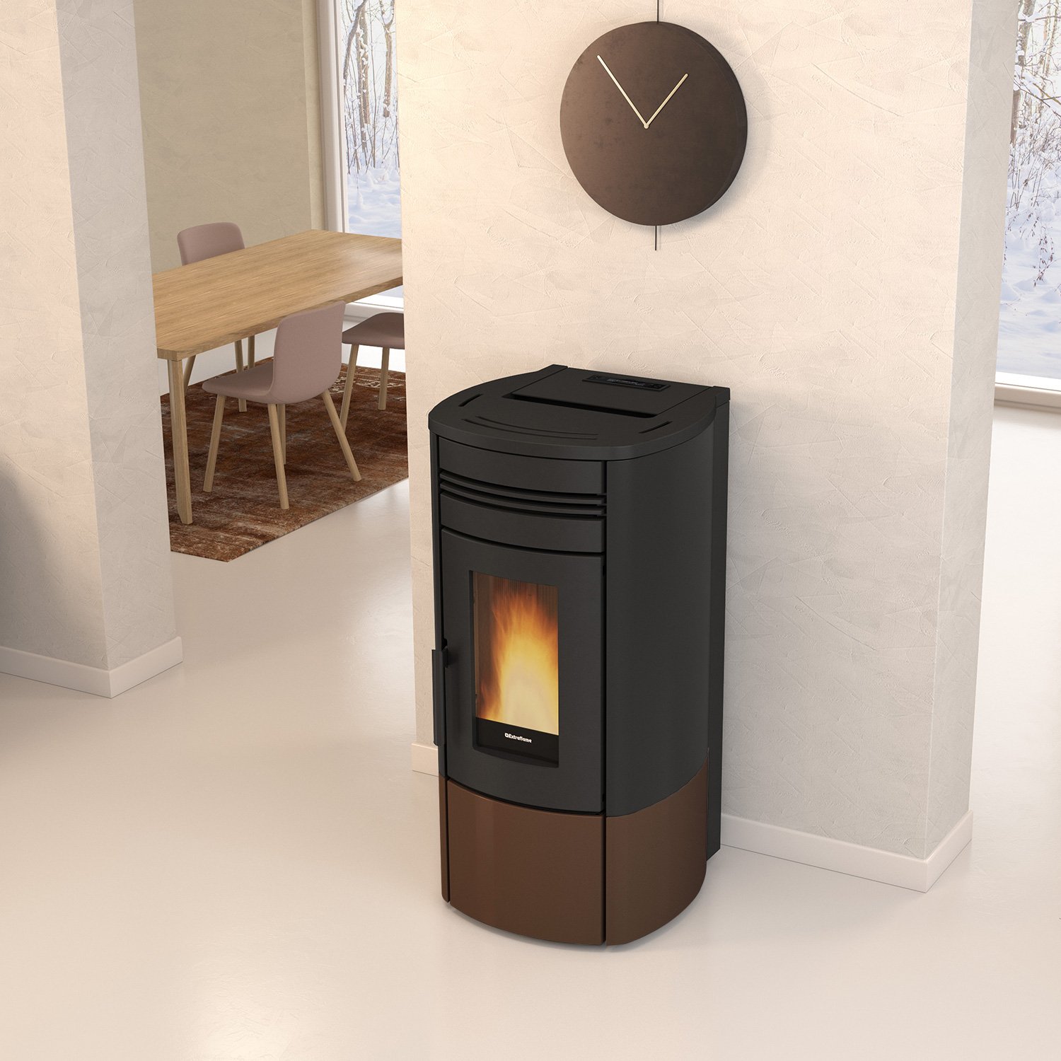 Extraflame Evolution Line Noris Pelletofen Stahl Bronze – Bild 7
