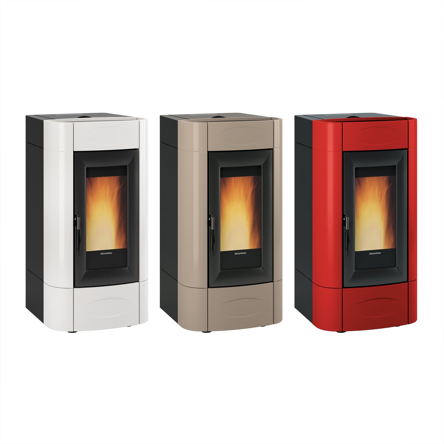 Extraflame Evolution Line Isidora Idro H16 wasserführender Pelletofen Bordeaux – Bild 3