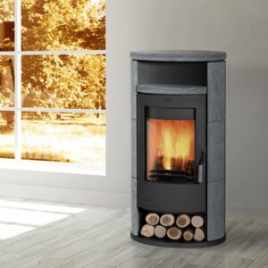 Fireplace Alicante Kaminofen Stahl Schwarz | Speckstein