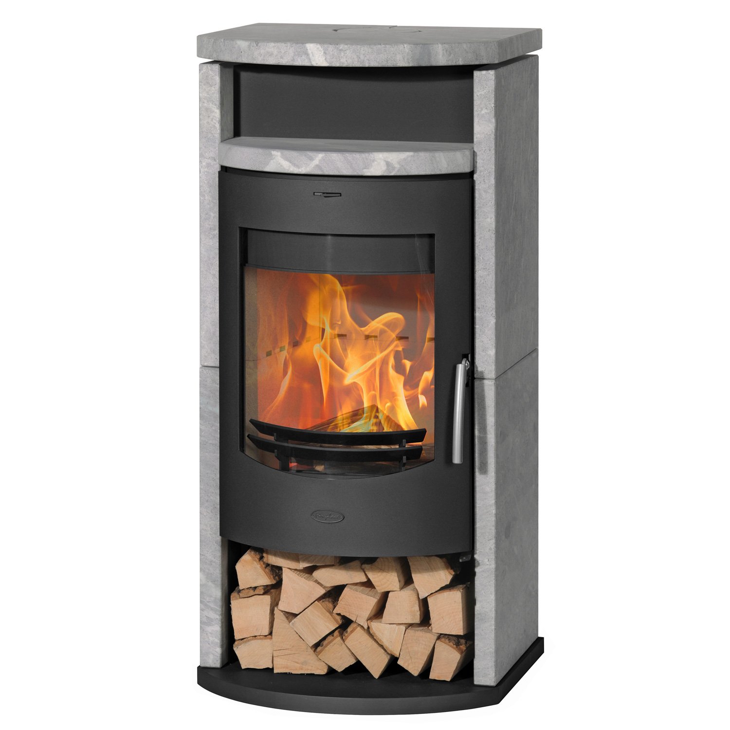 Fireplace Barcelona Kaminofen Stahl Schwarz | Speckstein – Bild 2