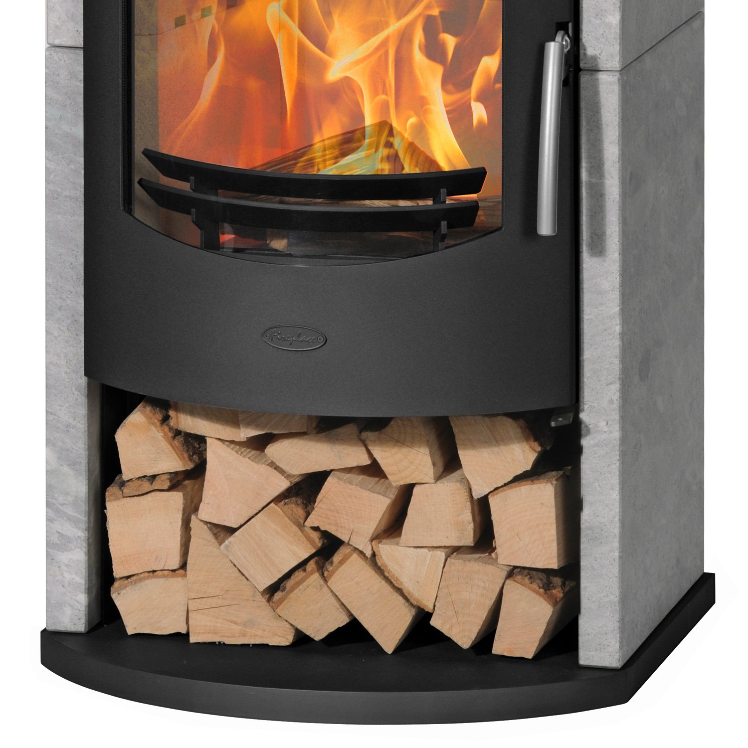 Fireplace Barcelona Kaminofen Stahl Schwarz | Speckstein – Bild 4