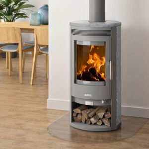 Justus Baltrum 5 D 2.0 Kaminofen Stahl Gussgrau / Speckstein