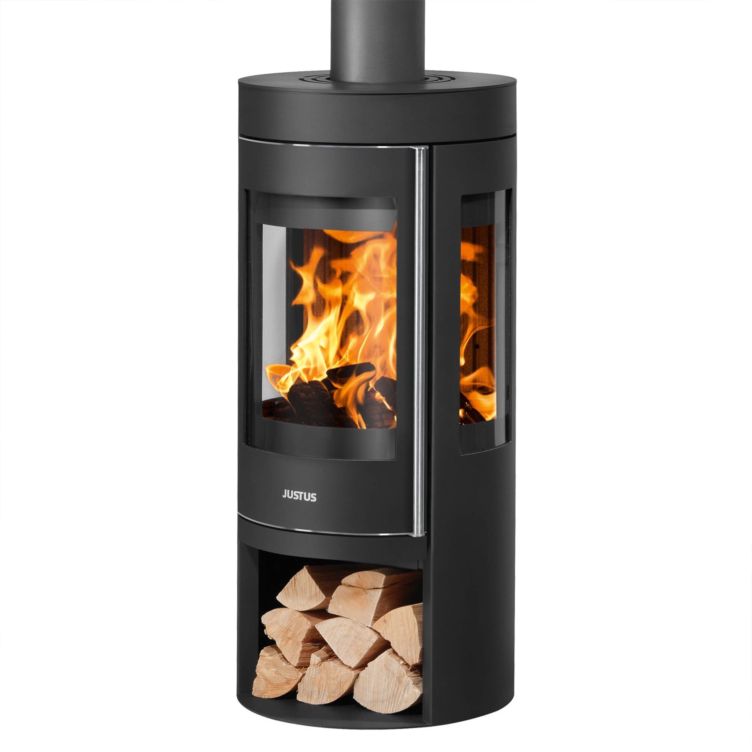 Justus Mino Trios 2.0 Kaminofen Stahl Schwarz – Bild 2