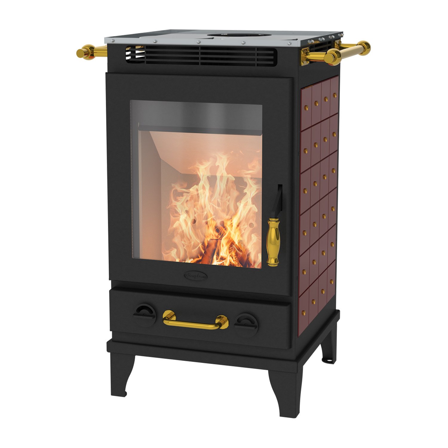 Fireplace FLORENZ Kaminofen Keramik Bordeaux – Bild 2