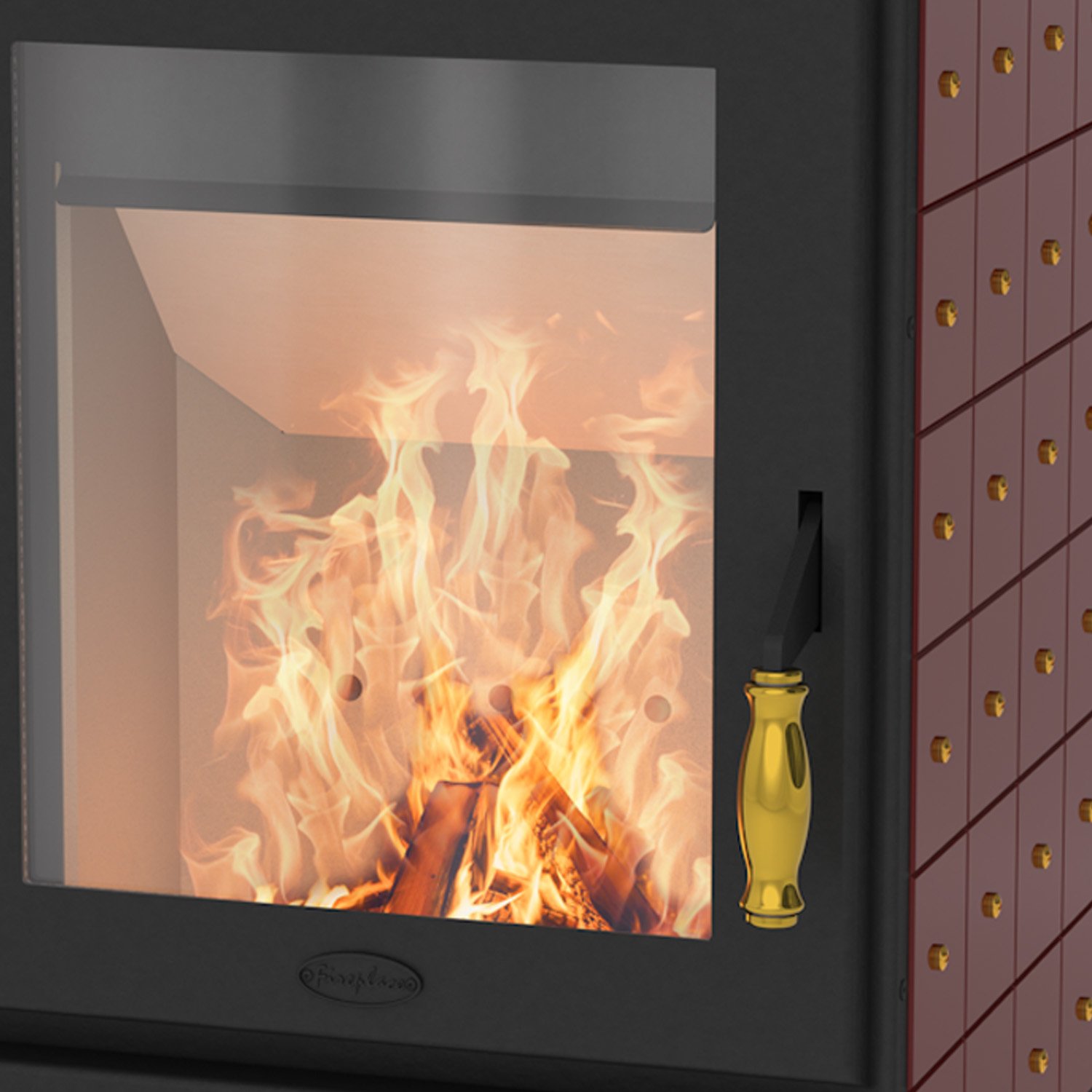 Fireplace FLORENZ Kaminofen Keramik Bordeaux – Bild 3