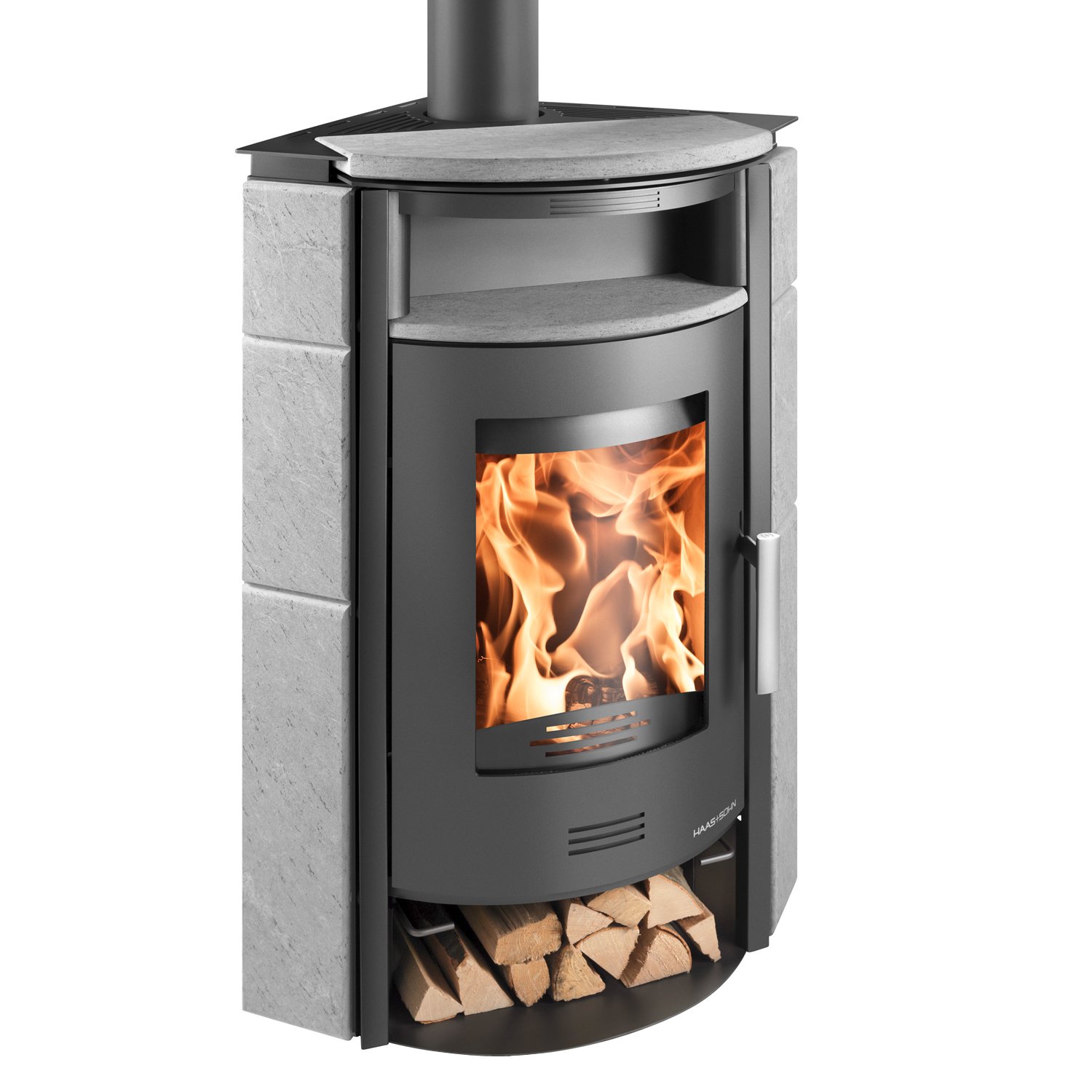 Haas+Sohn Kuopio II Kaminofen Anthrazit/Serpentino – Bild 2