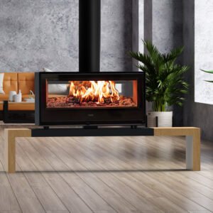 Kunst Stoves Vista Kaminofen mit Holzbank 180 cm