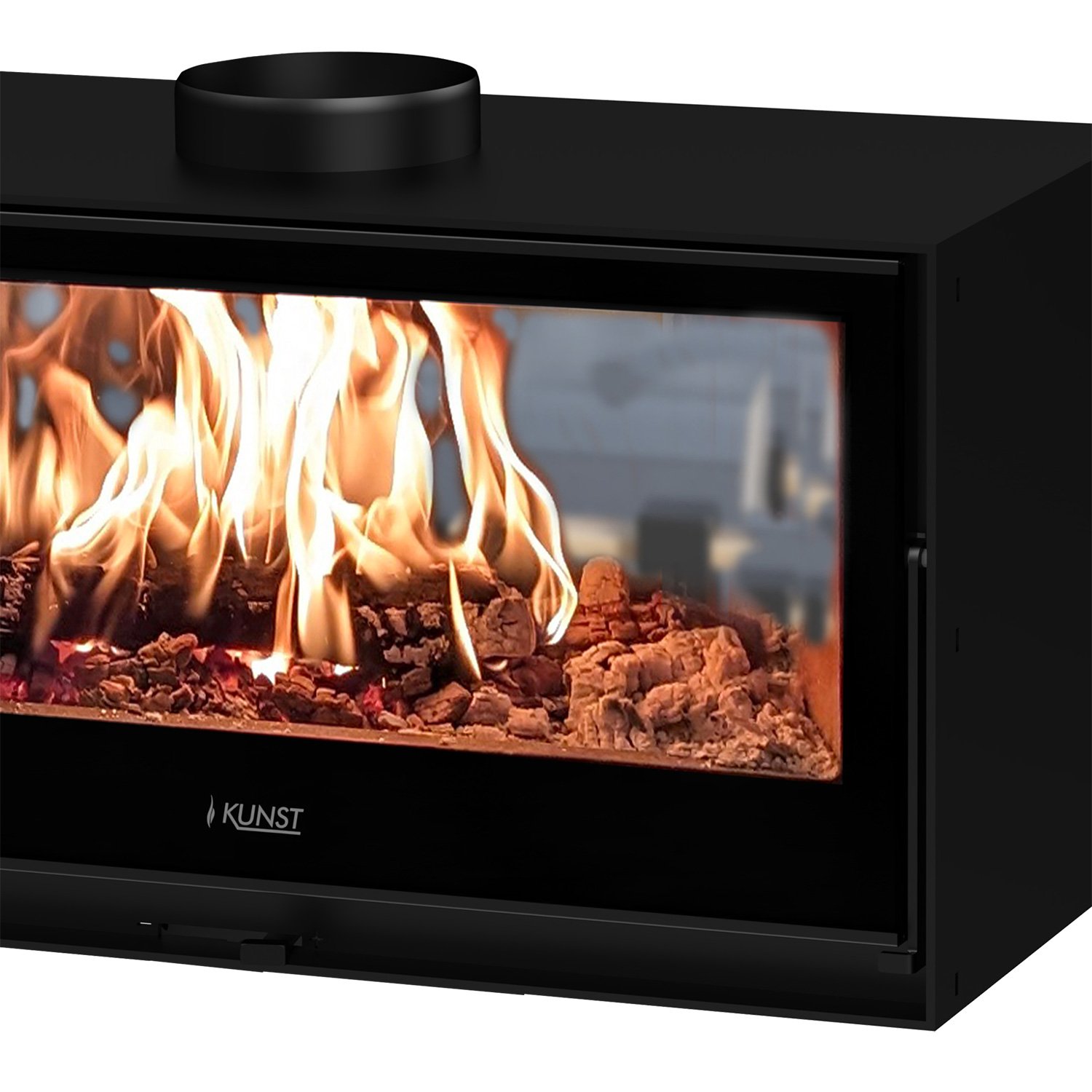 Kunst Stoves Vista Kaminofen mit Holzbank 180 cm – Bild 3